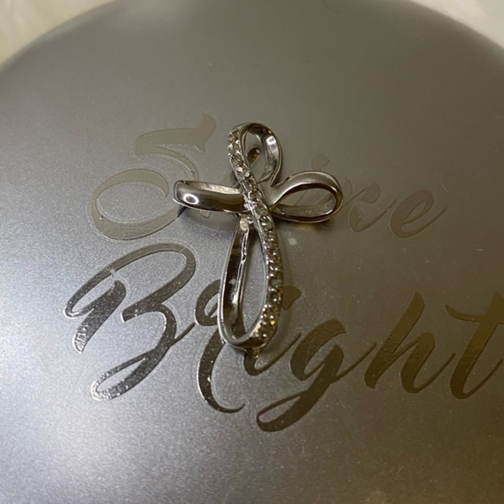 Sterling Silver & Diamond Accent Loop Figure 8 Cross Pendant